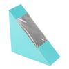 Restaurantware Cafe Vision 4.8 x 2 Inch Sandwich Paper Boxes 200 Small Sandwich Wedge Boxes - With Window Disposable Turquoise Paper Triangle Sandwich Containers Grease-Impervious Lining view 2