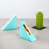 Restaurantware Cafe Vision 4.8 x 2 Inch Sandwich Paper Boxes 200 Small Sandwich Wedge Boxes - With Window Disposable Turquoise Paper Triangle Sandwich Containers Grease-Impervious Lining view 4