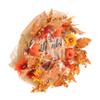 LIFKOME Halloween Pumpkin Wreath Autumn Harvest Wreath for Front Door Thanksgiving Decor Realistic Pumpkins and Leaves Chic Fall Decoration for Home Use view 1