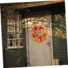 LIFKOME Halloween Pumpkin Wreath Autumn Harvest Wreath for Front Door Thanksgiving Decor Realistic Pumpkins and Leaves Chic Fall Decoration for Home Use view 3