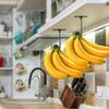 2PCS Banana Holder Hooks Black Metal Banana Hanger with Screws Under Cabinet to Keep Bananas 360 Rotatable Banana Hooks for Banana Fruit Kitchen Key Mugs Cup view 4