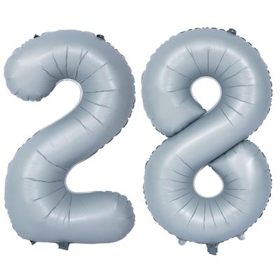 40 In Matte gray Number Balloons Helium Foil Mylar Balloon Birthday Party banquet Decoration 28
