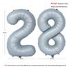 40 In Matte gray Number Balloons Helium Foil Mylar Balloon Birthday Party banquet Decoration 28 view 2