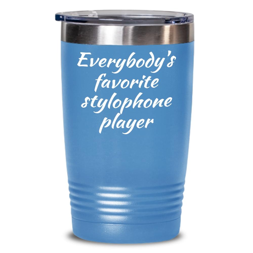 20 Oz Light Blue Stainless Steel Vacuum Insulated Travel Tumbler with Lid for Stylophone Musical Instrument Player, Gifts for Stylophone Lover