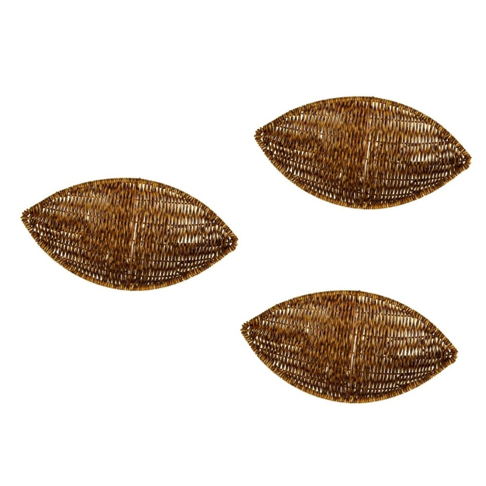 Ciieeo 3pcs Household Fruit and Snack Storage Basket Creative Decorative Tray for Home Use Woven Design for Organizing Fruits Breads and Snacks for Picnics and Home Deep