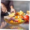Ciieeo 3pcs Household Fruit and Snack Storage Basket Creative Decorative Tray for Home Use Woven Design for Organizing Fruits Breads and Snacks for Picnics and Home Deep view 3