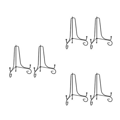 Cabilock 6pcs Plate Stands for Display Wrought Iron Desktop Dish Bracket Folding Easel