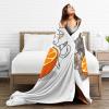 Cute Cat and Big Orange Throw Blanket for Couch Bed Sofa Blankets Super Soft Warm Cozy 60"x50" Flannel Throw Blanket view 4