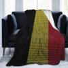 Flag of Belgium Knitting Effect Throw Blanket for Couch Bed Sofa Blankets Super Soft Warm Cozy 50"x40" Flannel Throw Blanket view 2