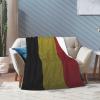 Flag of Belgium Knitting Effect Throw Blanket for Couch Bed Sofa Blankets Super Soft Warm Cozy 50"x40" Flannel Throw Blanket view 3