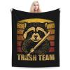 Raccoon with A Baseball Bat Throw Blanket for Couch Bed Sofa Blankets Super Soft Warm Cozy 60"x50" Flannel Throw Blanket view 1
