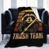 Raccoon with A Baseball Bat Throw Blanket for Couch Bed Sofa Blankets Super Soft Warm Cozy 60"x50" Flannel Throw Blanket view 2