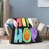 Hip Hop Easter Throw Blanket for Couch Bed Sofa Blankets Super Soft Warm Cozy 60"x50" Flannel Throw Blanket view 3
