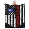 Coast Guard Uncle National Flag Throw Blanket for Couch Bed Sofa Blankets Super Soft Warm Cozy 40"x30" Flannel Throw Blanket view 1
