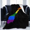LGBT Flag Map of Norway Throw Blanket for Couch Bed Sofa Blankets Super Soft Warm Cozy 40"x30" Flannel Throw Blanket view 2