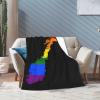 LGBT Flag Map of Norway Throw Blanket for Couch Bed Sofa Blankets Super Soft Warm Cozy 40"x30" Flannel Throw Blanket view 3
