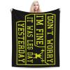 Don't Worry I'm Fine It was Leg Day Yesterday Throw Blanket for Couch Bed Sofa Blankets Super Soft Warm Cozy 50"x40" Flannel Throw Blanket view 1