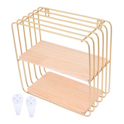 ABOOFAN Wall-Mounted Shelves Creative Storage Rack Modern Style Gold Square Home Decor
