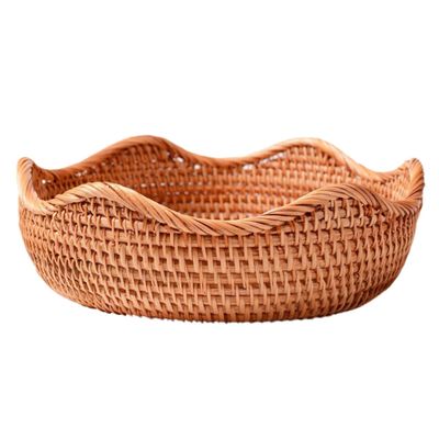 ABOOFAN 3pcs Rattan Serving Basket for Home Bread and Vegetable Storage Bowl Stylish and Odorless Decor for Retro Decoration Easy to Clean Design Woven Food Basket