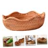 ABOOFAN 3pcs Rattan Serving Basket for Home Bread and Vegetable Storage Bowl Stylish and Odorless Decor for Retro Decoration Easy to Clean Design Woven Food Basket view 2