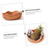 ABOOFAN 3pcs Rattan Serving Basket for Home Bread and Vegetable Storage Bowl Stylish and Odorless Decor for Retro Decoration Easy to Clean Design Woven Food Basket view 4