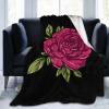 A Beautiful Rose Throw Blanket for Couch Bed Sofa Blankets Super Soft Warm Cozy 60"x50" Flannel Throw Blanket view 2