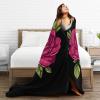 A Beautiful Rose Throw Blanket for Couch Bed Sofa Blankets Super Soft Warm Cozy 60"x50" Flannel Throw Blanket view 4