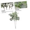 Cabilock 18pcs Decorative Eucalyptus Stems Realistic Faux Greenery Branches for Home Decor Wedding Arrangements and Living Room Decorations Single Branch Green view 3