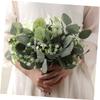 Cabilock 18pcs Decorative Eucalyptus Stems Realistic Faux Greenery Branches for Home Decor Wedding Arrangements and Living Room Decorations Single Branch Green view 4