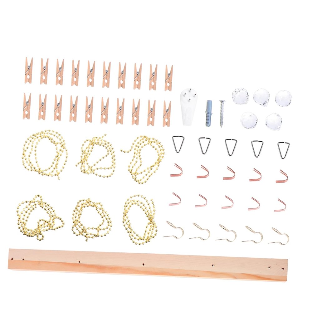 Cabilock Wooden Photo Display with Clips Creative Wall Hanging Decor for Home Office Dorm and Event Decorations Like Weddings and Birthdays