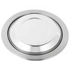 ALOEU Kitchen Flap Lid Stainless Steel Flush Recessed Built-In Balance Flap Cover Trash Bin Garbage Can Trash Lid Kitchen Counter Top Round view 2
