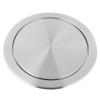 ALOEU Kitchen Flap Lid Stainless Steel Flush Recessed Built-In Balance Flap Cover Trash Bin Garbage Can Trash Lid Kitchen Counter Top Round view 3