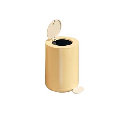 kitchen Trash Can Foot Hand Press Type Trash Can Household Bathroom Kitchen Trash Can Living Room Bedroom Large Capacity Waste Paper Basket With Lid Bathroom Trash Can ( Color : Yellow , Size : Large