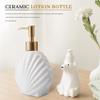 ALOEU Ceramic Soap Dispenser,Liquid Soap Bottle,Lotion Hand- Bottles,Nordic Style Press Lotion Bottle,420ML,Shell view 2