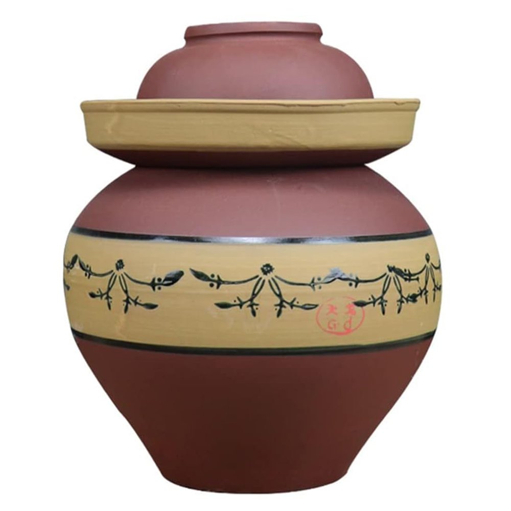 GVILTY Ceramic Fermentation Jar Large Capacity Sealed Pickle Jar, Chinese Fermentation Kit With Water Seal, Ceramic Jar With Lid Canning Jars for Pickles, Kimchi A