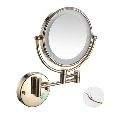 AMHIL Vanity Mirror Bathroom Makeup Mirror Wall Mounted Led 8 Inch 10X Magnification (Color : Zirconium Gold, Size : 7X)