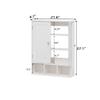 ALBSL Bathroom Medicine Cabinet 2 Doors with 3 Open Shelves, Over The Toilet Storage Wall Mounted Medicine Cabinet with Adjustable PartitionsHome Cabinet for Bathroom,Living Room,Kitchen,White view 3