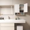 ALBSL Bathroom Medicine Cabinet 2 Doors with 3 Open Shelves, Over The Toilet Storage Wall Mounted Medicine Cabinet with Adjustable PartitionsHome Cabinet for Bathroom,Living Room,Kitchen,White view 4