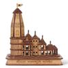 Shri Ram Mandir Ayodhya 3D Model Wooden Hand Carved Temple 6 inches Decorative Showpiece (Without Lights) view 1