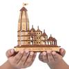 Shri Ram Mandir Ayodhya 3D Model Wooden Hand Carved Temple 6 inches Decorative Showpiece (Without Lights) view 4