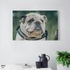 11"x17" Canvas Wall Art, Bulldog Dog Portrait English Picture Prints, Rustic Modern Wall Decor Artwork, Farmhouse Kitchen Canvas Painting, Home Office Decor Art Print view 3