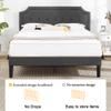 VECELO Full Upholstered Platform Bed Frame with Adjustable Button Stitched Panel Headboard,Strong Wood Slat Support,Velcro Design,Mattress Foundation/Easy Assembly,Grey view 4