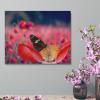 16"x20" Canvas Wall Art, Red Flower Butterfly Picture Prints, Rustic Modern Wall Decor Artwork, Farmhouse Kitchen Canvas Painting, Home Office Decor Art Print view 4