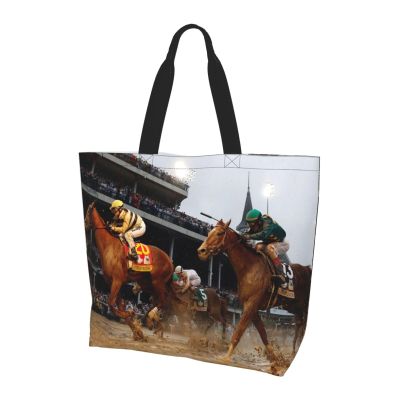 MANQINF Horse Animal Tote Bag for Women Mother Teacher,Reusable Shopping Grocery Bag Shoulder Bags