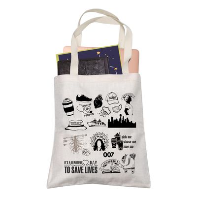 Hospital Doctor Anatomy Fans Merchandise Grey's Lover Shopping Bag for Friends Female Friendship Birthday Gifts (Grey's-A)
