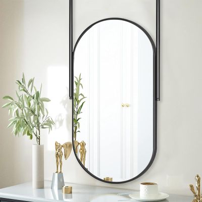 Large Vanity Makeup Mirror Wall Decorative Mirror, Metal Ceiling Mounted Mirror Bathroom Vanity Mirror with Hanging Rod - Decorative Simple Glass Mirrors (Size : 40cmx60cm)