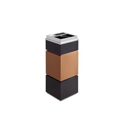 HARAY Outdoor Trash Cans Hotel Garbage Cans Lobby with Ashtray Lobby Elevator Entrance Vertical Shopping Mall Smoke Cans Stainless Steel Hotel Garbage Can (Color : A)