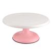 Cabilock DIY Cake Turntable for Decorating Rotating Baking Supplies Round Shaped Mounting Pattern for Home and Bakery Use Pink Cake Decorating Stand view 1