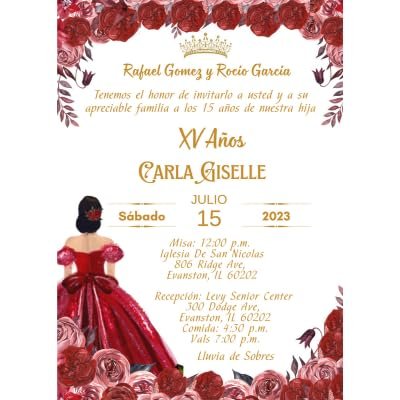 Invitaciones de quinceaera personalizadas, 20 Invitaciones con sobre, XV Aos, Mis Quince, Tarjetas para 15 aos