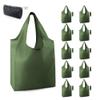 BeeGreen Dark Green Reusable Grocery Bags Bulk 10 Packs, Kitchen Reusable Shopping Bags 50LBS Large, Machine Washable Durable, Easily Foldable with a Storage Bag view 1